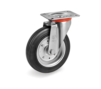 Roue / Roulette 160 mm sans frein pour poubelle